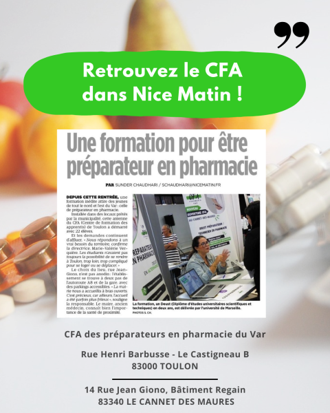 Nice matin CFA Pharmacie